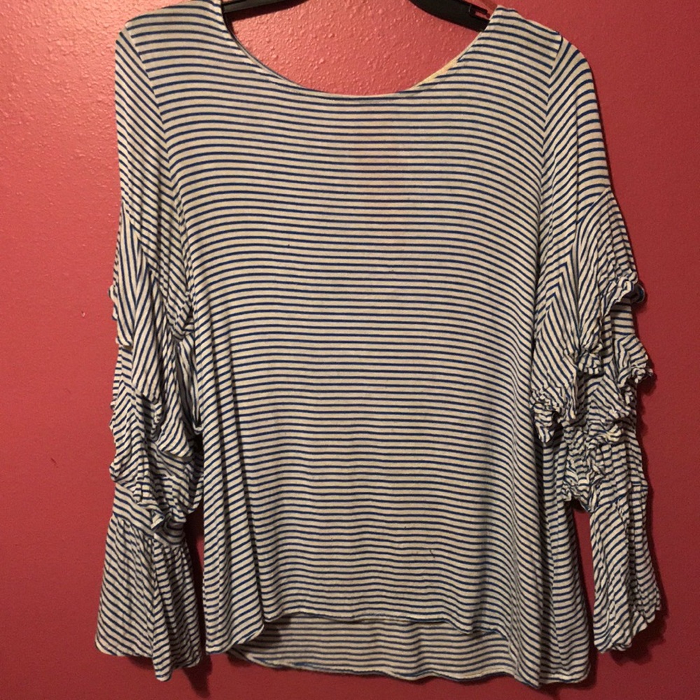 Blue and white stripe top